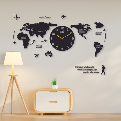 3D Wooden Wall Clock, Modern Quartz Design for Living Room or Office Home Decor and Gifting